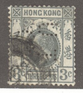Hong Kong, Scott #132, Used, perfin
