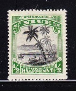 Album Treasures Niue Scott # 35  1/2p Landing of Cook Mint Hinged