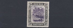 BRUNEI  1907 - 10  SG 31  30C  VIOLET & BLACK  MH  LIGHT TONING