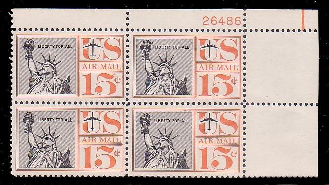 United States C58 Plate Block MNH