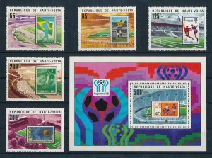 [112771] Upper Volta Burkina Faso 1977 World Cup football Argentina w/sheet MNH