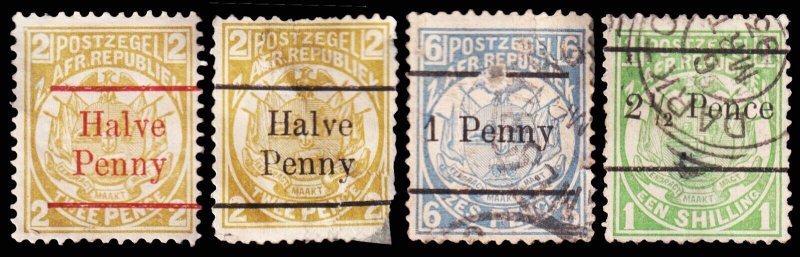 Transvaal Scott 144-147 (1893) Used/Mint H G-F, CV $22.50 C