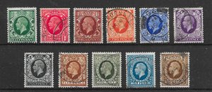 GB 1934-36 KGV,  PHOTOGRAVURE Definitive Set of 11, SG439-449, Fine Used