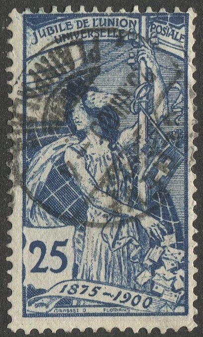 SWITZERLAND 1900 25c Used Sc 100 F-VF UPU issue, cv $47.50