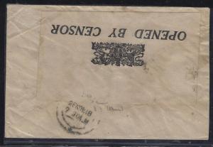 SOMALILAND COVER (P0312B) 1918 CENSORED  KGV  2A  BERBERA  TO INDIA