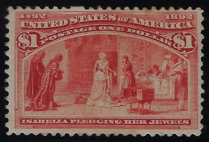 Scott #241 - F/VF-OG-LH - Brilliant fresh color. Very Choice. SCV $1,000