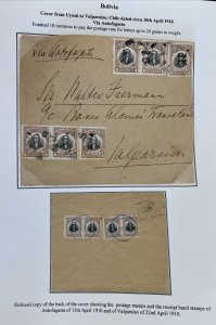 1910 Uyuni Bolivia Cover To German Bank In Valparaiso Chile