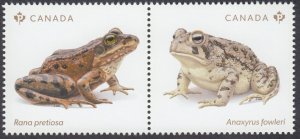 Canada - #3420i Endangered Frogs Se-Tenant Pair From Souvenir Sheet - 2024 - MNH