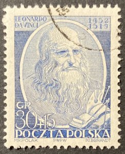 Poland 1952 #B73, Leonardo Davinci, Used/cto.