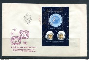 Hungary 1963 FDC Cover Space Tereshkova Bykovsky Mi Block 38a 12738 