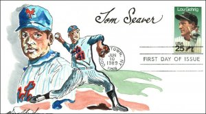 Scott 2417 25 Cents Lou Gehrig Wild Horse Hand Painted FDC Artist Proof 9 Of 10