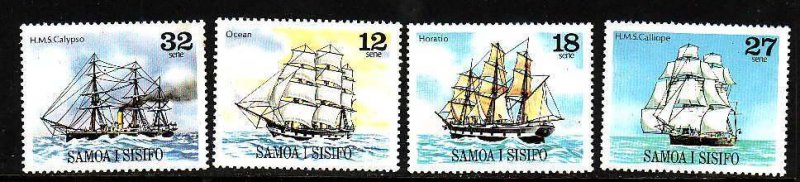 Samoa-Sc#543-6- idAA- unused NH set-Ships-1981-please note that there is a spot