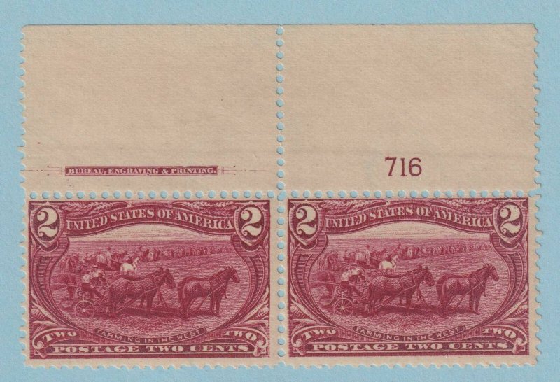 UNITED STATES 286 PLATE NUMBER PAIR  MINT NEVER HINGED OG ** VERY FINE! - W054