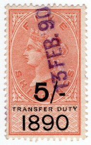 (I.B) QV Revenue : Transfer Duty 5/- (1890)