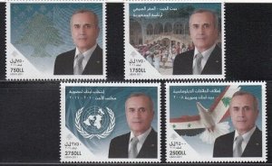 LEBANON- LIBAN MNH SC# 683-686 PRESIDENT MICHEL SULEIMAN