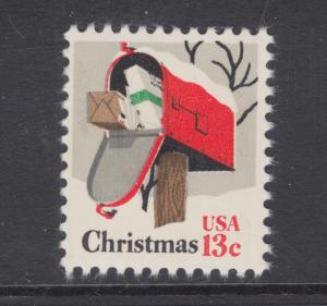 US Sc 1730 var MNH. 1977 13c Rural Mailbox Christmas Issue, with Color Shift