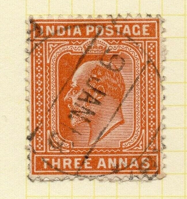 India 1902 Early Issue Fine Used 3a. 325942