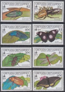 GRENADA GRENADINES Sc # 1134-4 MNH CPL SET of 8 - VARIOUS INSECTS