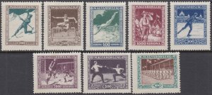 HUNGARY Sc#B0-7 CPL MNH SET of VARIOUS SPORTS, SCOUTS ETC