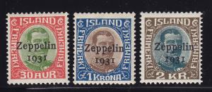 Iceland Scott #'s C9 - C11 VF lightly hinged nice color cv $ 143 ! see pic !