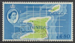 Trinidad & Tobago  SG 297 Used   Map of the Islands  SC# 101 - see scans