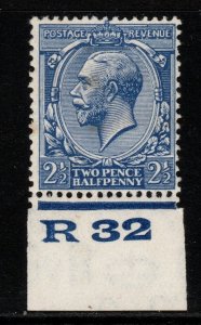GB SG422 N37(1) 1924 2½d BLUE CONTROL R32 MNH