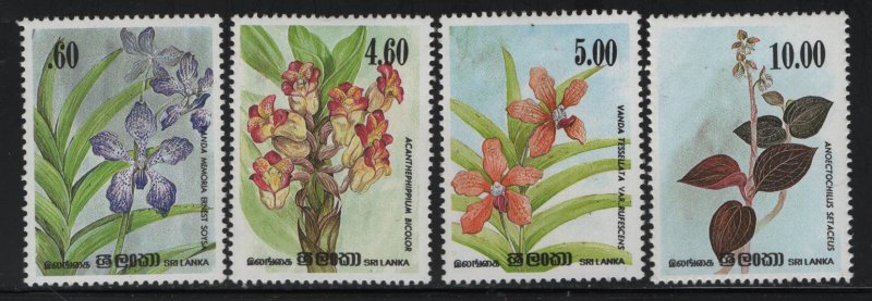 SRI LANKA, 722-725, (4) SET,  HINGED, 1984 Flowers