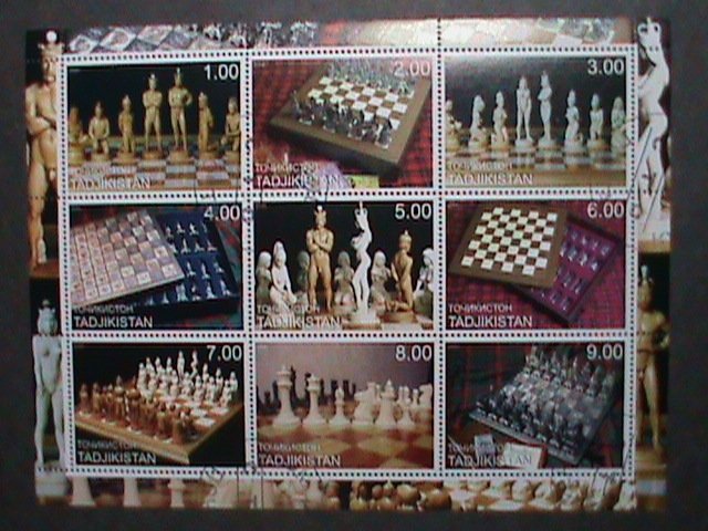 TAJIKISTAN STAMP-2000-WORLD FAMOUS CHESS CTO  FULL SHEET-VERY FINE