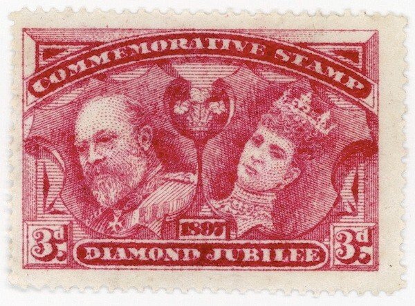 (I.B) QV Cinderella : Unofficial Diamond Jubilee Issue 6d (1897)
