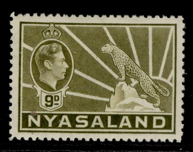 NYASALAND PROTECTORATE GVI SG137, 9d olive-bistre, LH MINT.