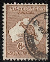 AUSTRALIA 1923  6d Roo, Sc 49 Used VF