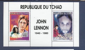 CHAD - Scott 663 & 665 in MNH S/S  - John Lennon - 1996