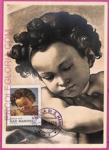 ag3478 - SAN MARINO - POSTAL HISTORY - Maximum Card - 1975 - RELIGION Art-