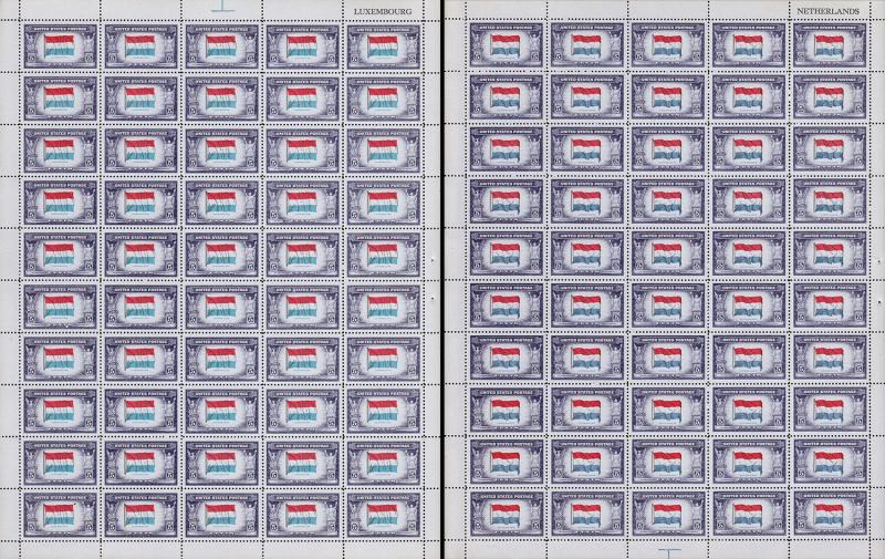 United States Scott 909-921 Full Sheets (1943-44) Mint NH VF K