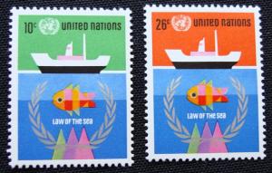 UN #254-255 MNH, 2 Singles, Law of the Sea, SCV $.60 L10