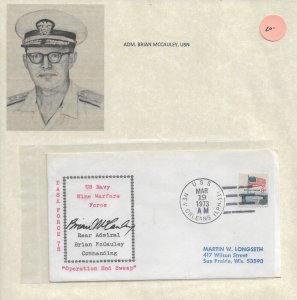 1973 Adm Brian McCauley USN on USS New Orleans LPH-11 cover (52098)