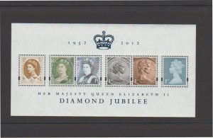 Great Britain 2996 Queen Elizabeth II Diamond Jubilee Souvenir Sheet 2012