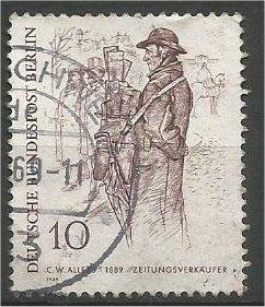 BERLIN, 1969, used 10pf Newspaper Vendor Scott 9N268