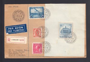 BELGIUM: #B179 Youth EXHIBITION SHEET on Cover to ENGLAND