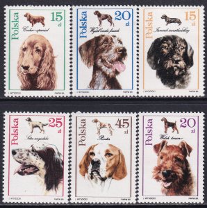 Poland 1989 Sc 2900-5 Dachshund Spaniel Pointer Terrier Setter Dogs Stamp MNH