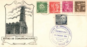 Cuba 1954 Retirement Fund for Postal Employees & Airmail FDC First Day Cover