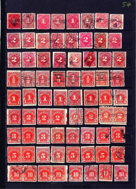 US STAMPS: Scott J38-39,J53, J79-84 US 72  Postage Due Stamps Used and Unused