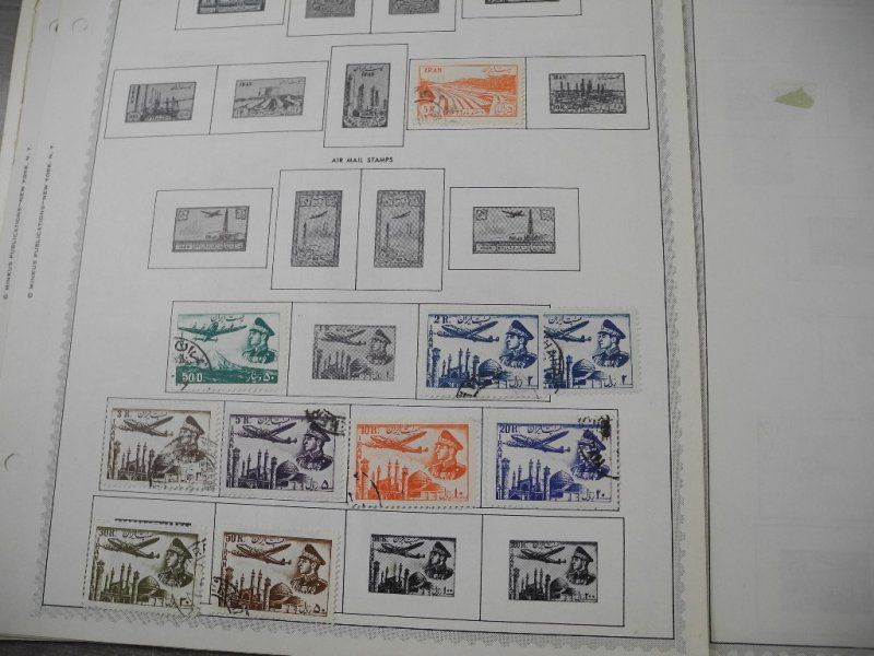 PERSIA, old time assortment of Stamps hinged on remainder/overlapping pages