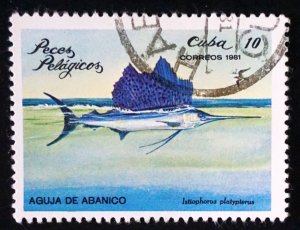 CUBA Sc# 2387  ARCHIPELAGO WILDLIFE marine fish   10c  1981 used cto