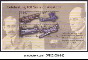 ST KITTS - 2003 CELEBRATING 100 YEARS OF AVIATION - MIN/SHT MNH