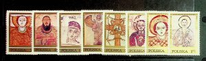 POLAND Sc 1800-7 NH ISSUE OF 1972 - ART - ICONS