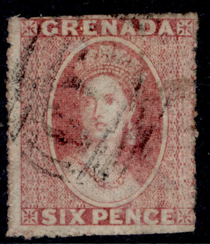 GRENADA QV SG6, 6d rose, USED. Cat £15.