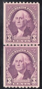 US STAMPS #722 LINE PAIR MINT OG NH LOT #21268