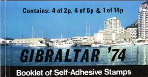 Gibraltar Sc # 309a Complete Booklet MNH UPU Centenary 1974 