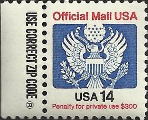 # O129A MINT NEVER HINGED EAGLE HOLDING ARROWS AND BRANCH